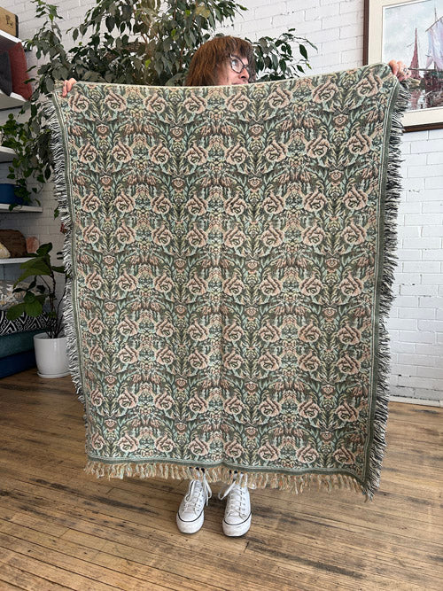 VintageFlowersGreenPinkBedding