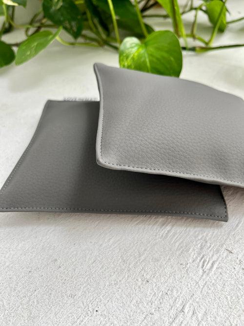 Grey Vinyl Knee Pillows for sore knees in yoga