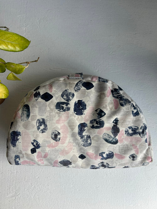 Meditation Cushion with modern brush stroke print design on a plain background