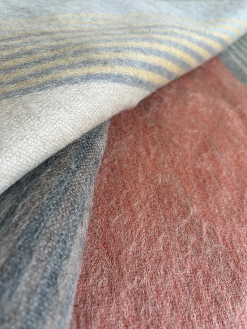 Close-up of textured fabric with multicolor pattern