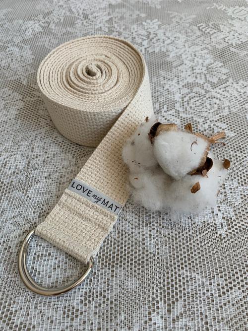 Natural Cotton Yoga Strap made in Canada