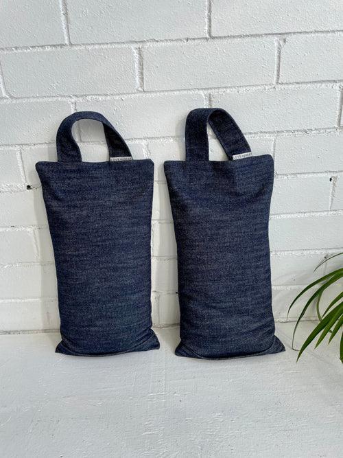 Denim 10lb Yoga Sandbags for Your Home Yoga Practice Love My Mat